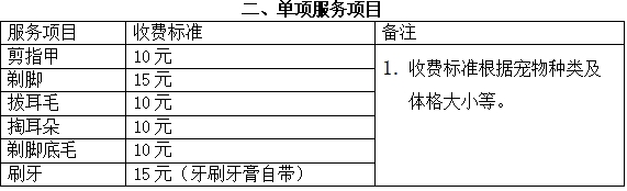 單項服務項目